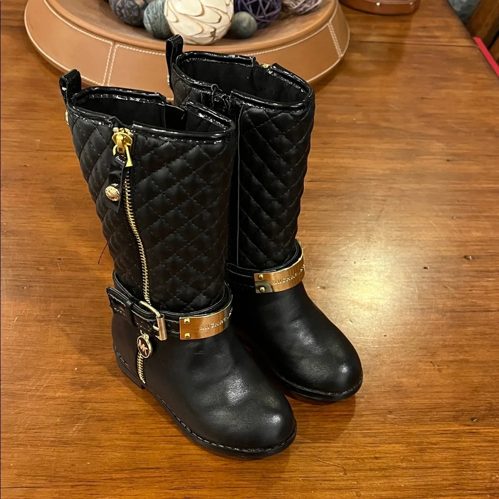 Michael Kors Kendra black Boots Shoes new Toddlers Girls Size 6